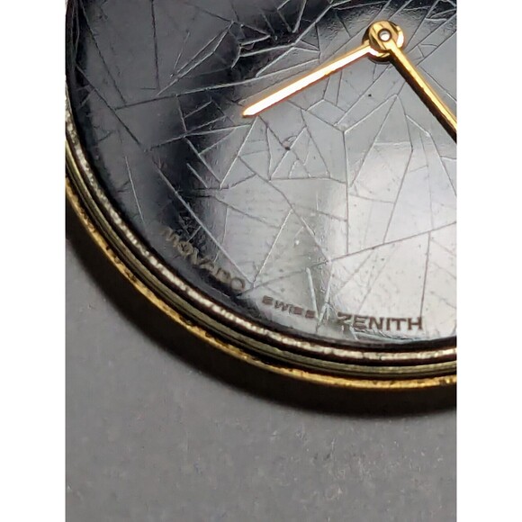 Mod 1977 Zenith Movado Museum Watch 14k Solid Gold 17J Spiderwebs Cal 30.5 main image 5